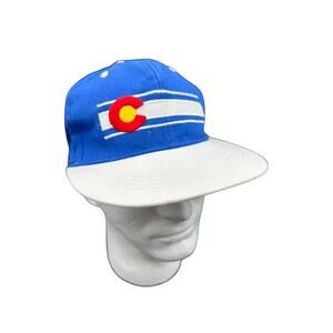 State Of Colorado Flag Hat VINTAGE Blue Lucky 7 USA Snapback Baseball Cotton